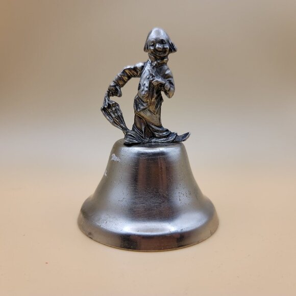 Vintage Silver Clown Table Hand Bell SM2002 - Picture 1 of 4